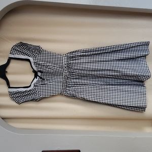 Vixen by Micheline Pitt Bardot Beauty Swing Dress in Black Gingham